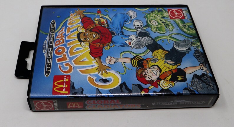 Vintage 1993 90s Sega Mega Drive Megadrive McDonald's Global Gladiator 16-Bit Cartridge Video Game Boxed Pal 1 Player image 3