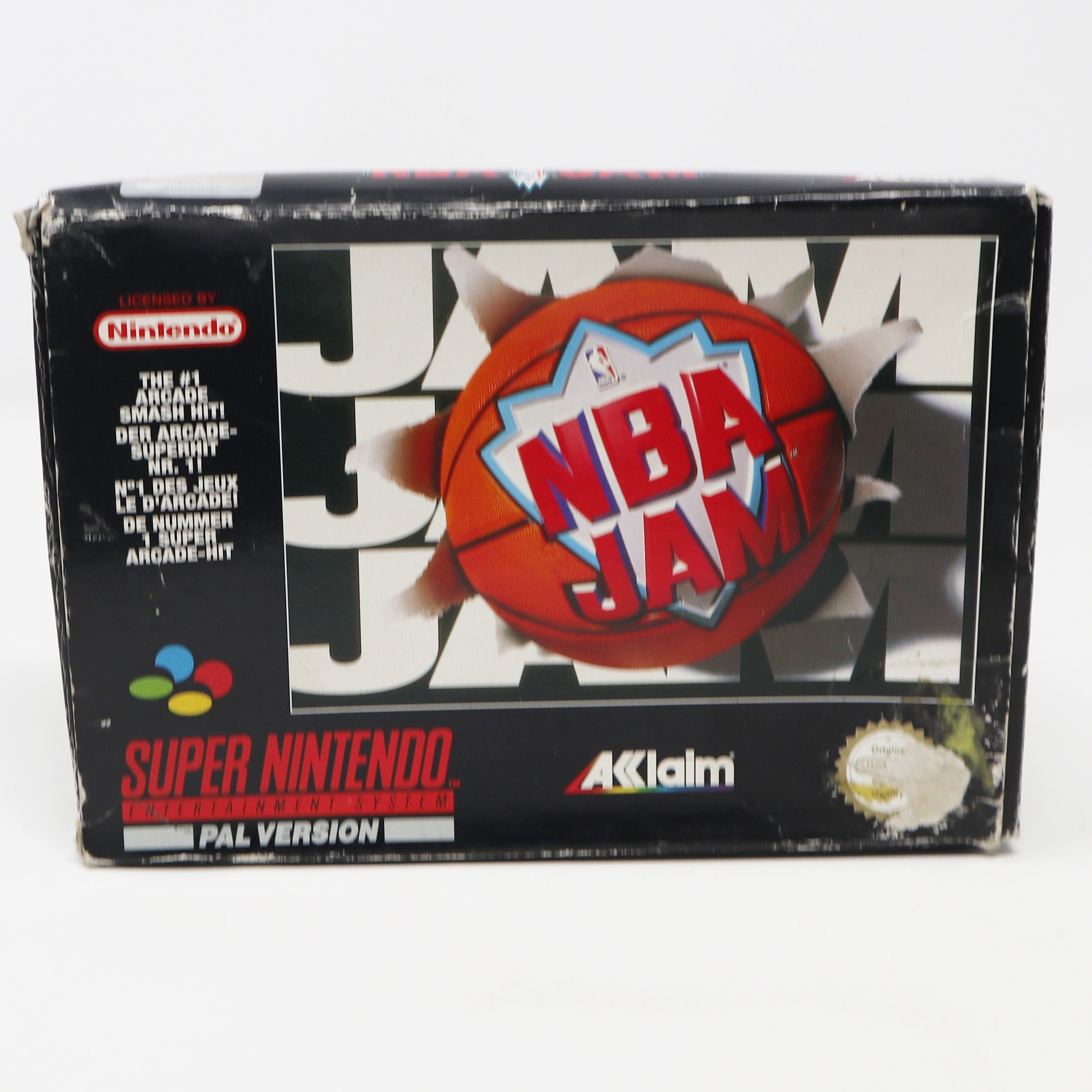 Vintage 1993 90s Super Nintendo Entertainment System SNES NBA Jam Video Game Boxed Pal