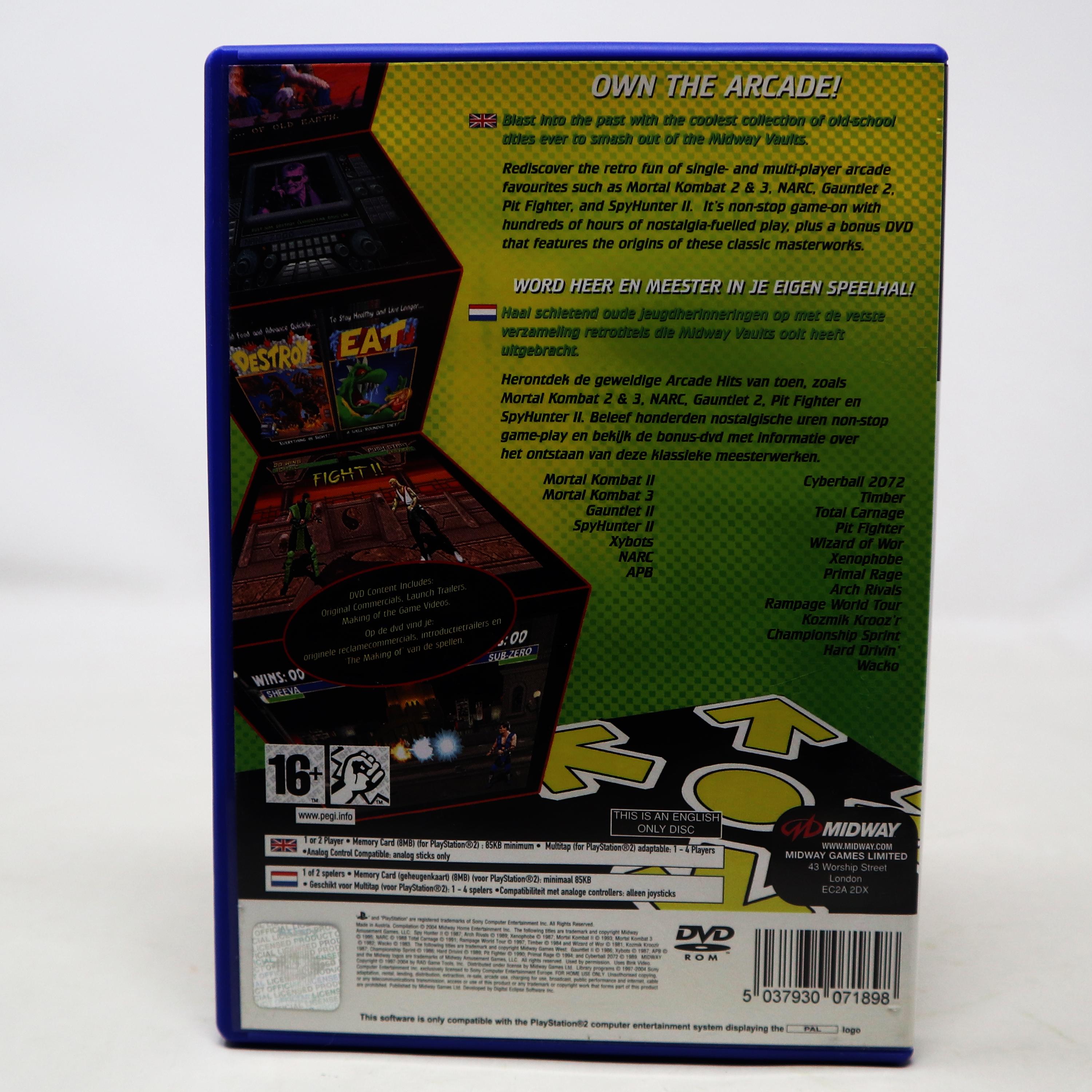 Vintage 2004 Sony Playstation 2 PS2 Midway Arcade Treasures 2