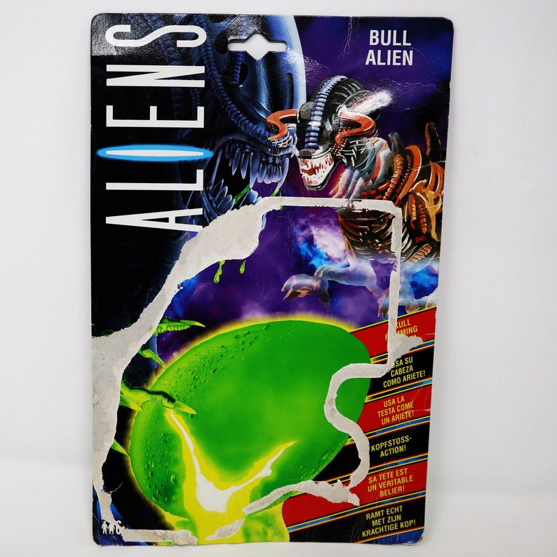 Vintage 1992 90s Kenner Aliens Bull Alien Action Figure + Cardback ...