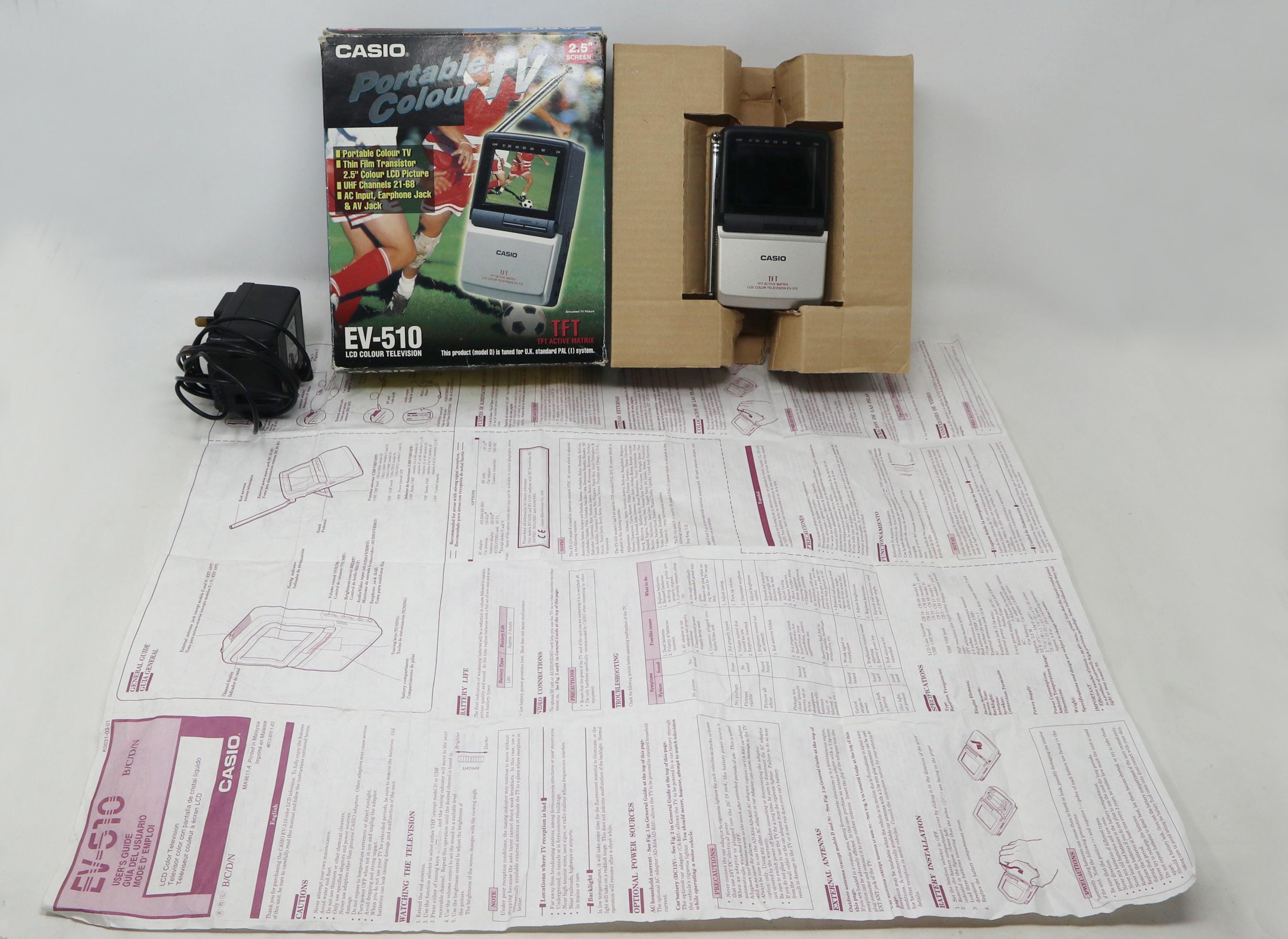 Vintage Casio LCD Color Television EV-510 Portable 2.5