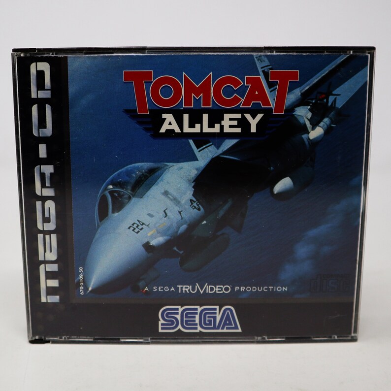 Vintage 1994 90s Sega Mega-CD System Sega Tomcat Alley Compact Disc Video Game Complete Boxed Pal & French Secam Version 1 Player image 1