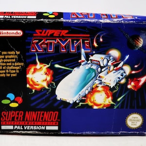 Vintage 1992 90s Super Nintendo Entertainment System SNES Super R-Type Video Game Boxed Pal