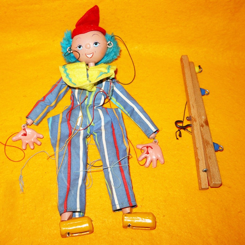 Vintage Pelham Puppets Clown SS Hand Made Puppet Etsy