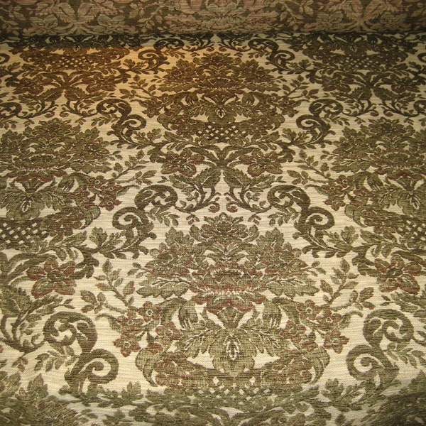 Green Damask Fabric Etsy