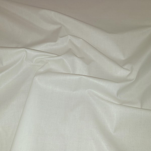 Drapery Lining: 100% Cotton (White) BTY