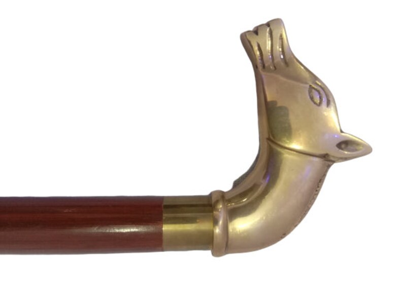 20 Shoe Horn Horse Head Handle Golden in Brass /& Wood Shaft