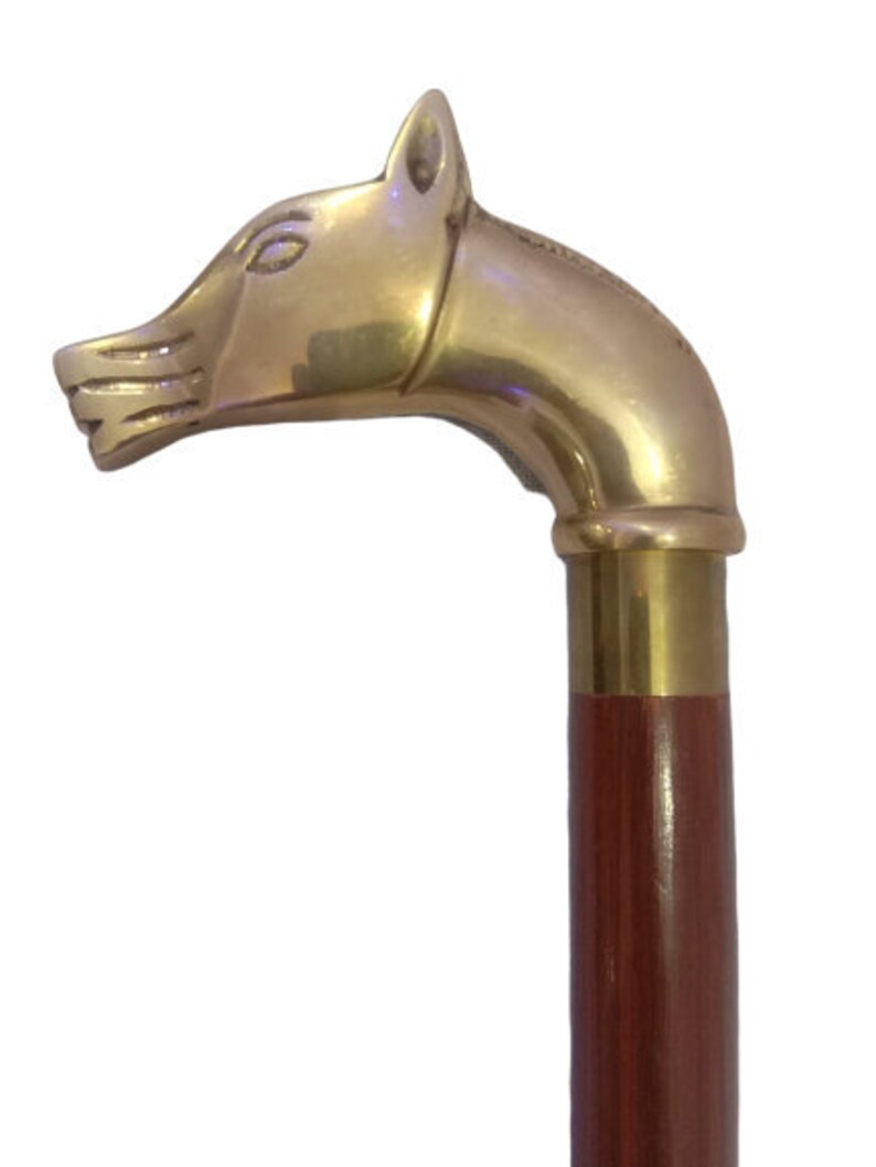 20 Shoe Horn Horse Head Handle Golden in Brass /& Wood Shaft