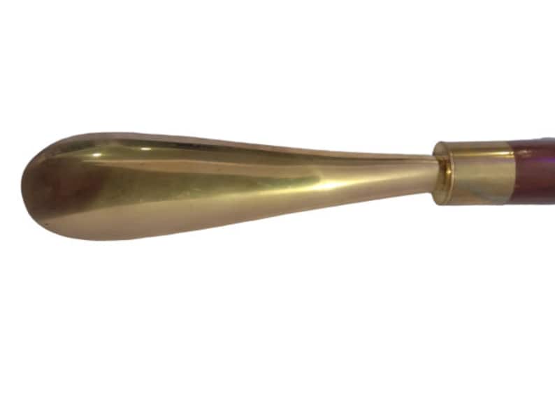 20 Shoe Horn Horse Head Handle Golden in Brass /& Wood Shaft