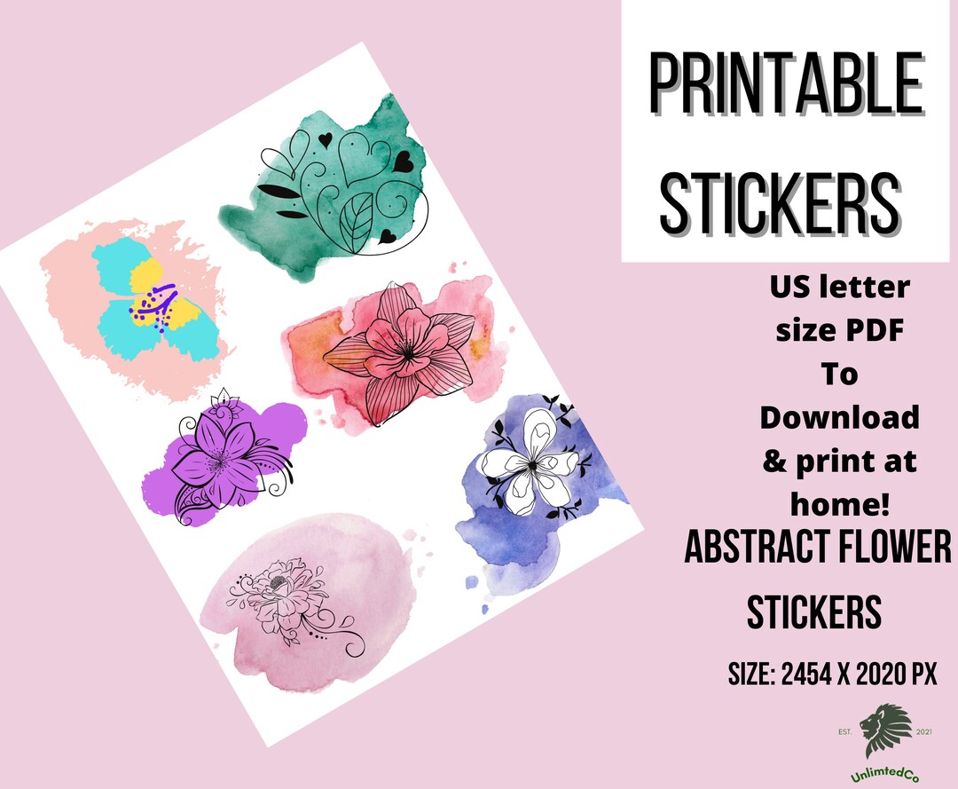 Printable Sticker Sheet Us Letter Size Digital Download Stickers ...