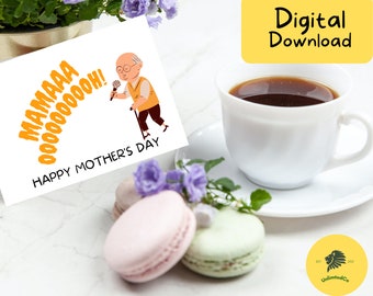 Printable Funny Mother Days greeting card instant download 7x5 inch cards for Mothers day, Happy Mothers day card to download
