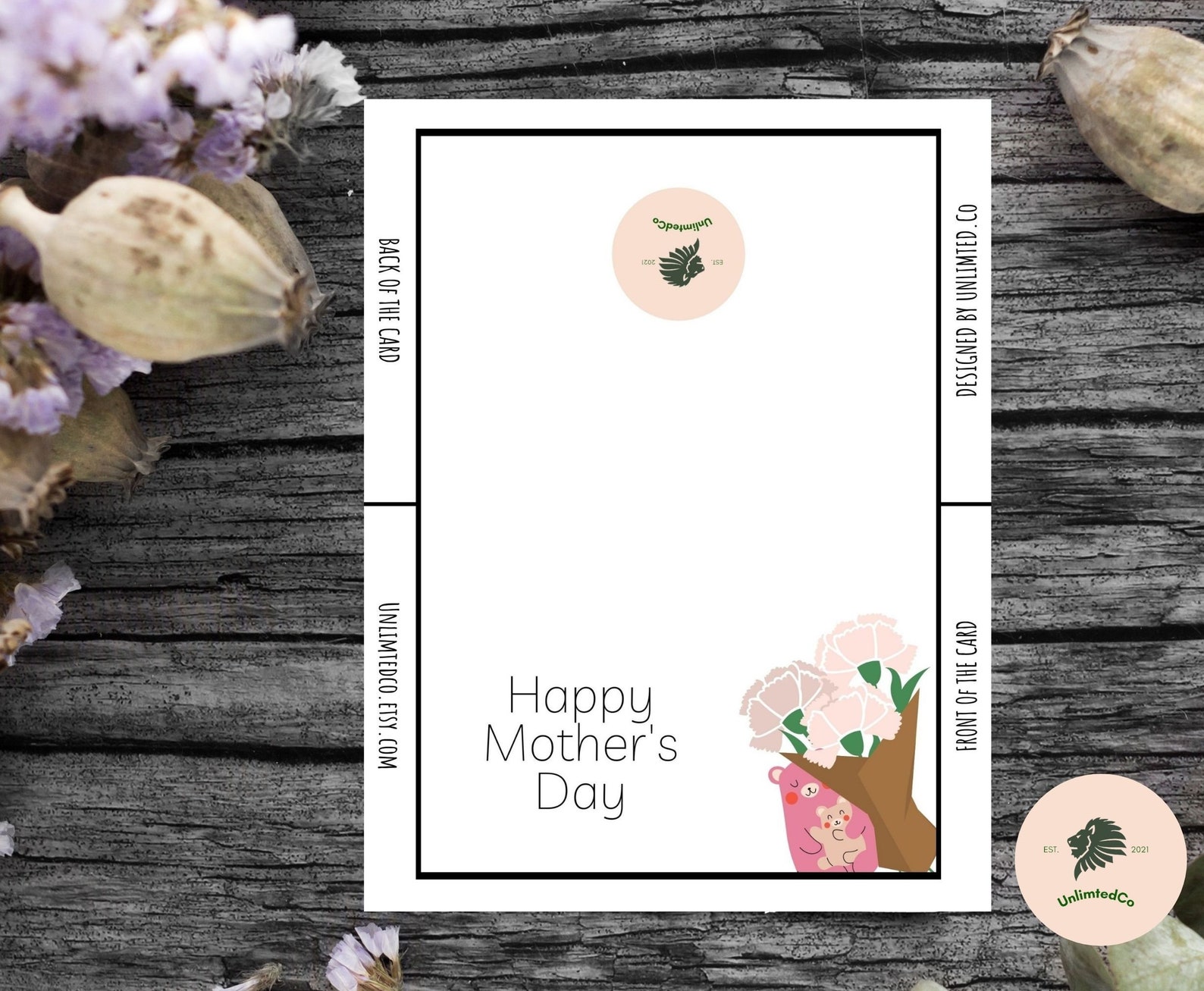 Printable Mother Days Greeting Card Instant Download 7x5 Inch Cards for ...