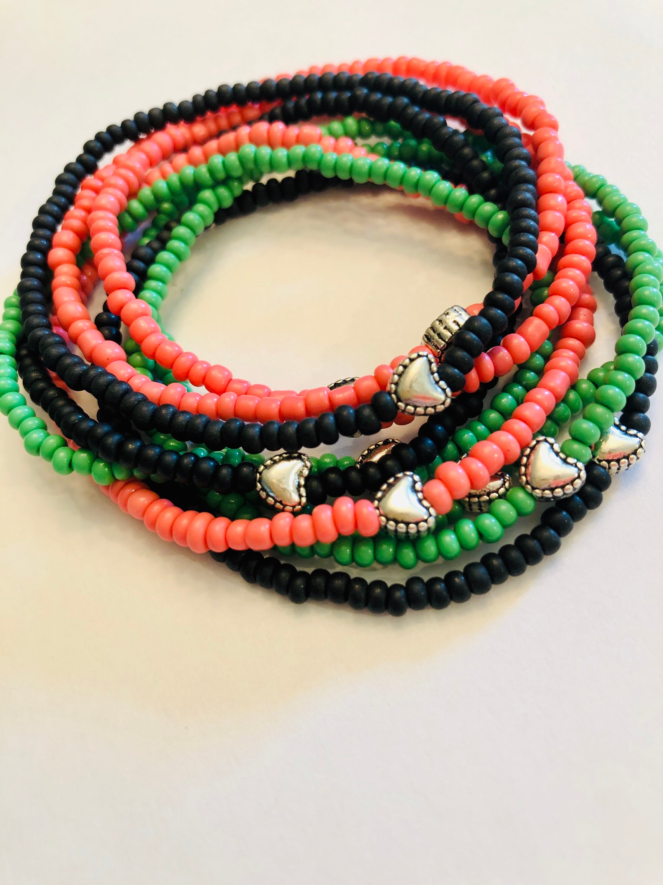 Heart Seed Bead Bracelet Etsy