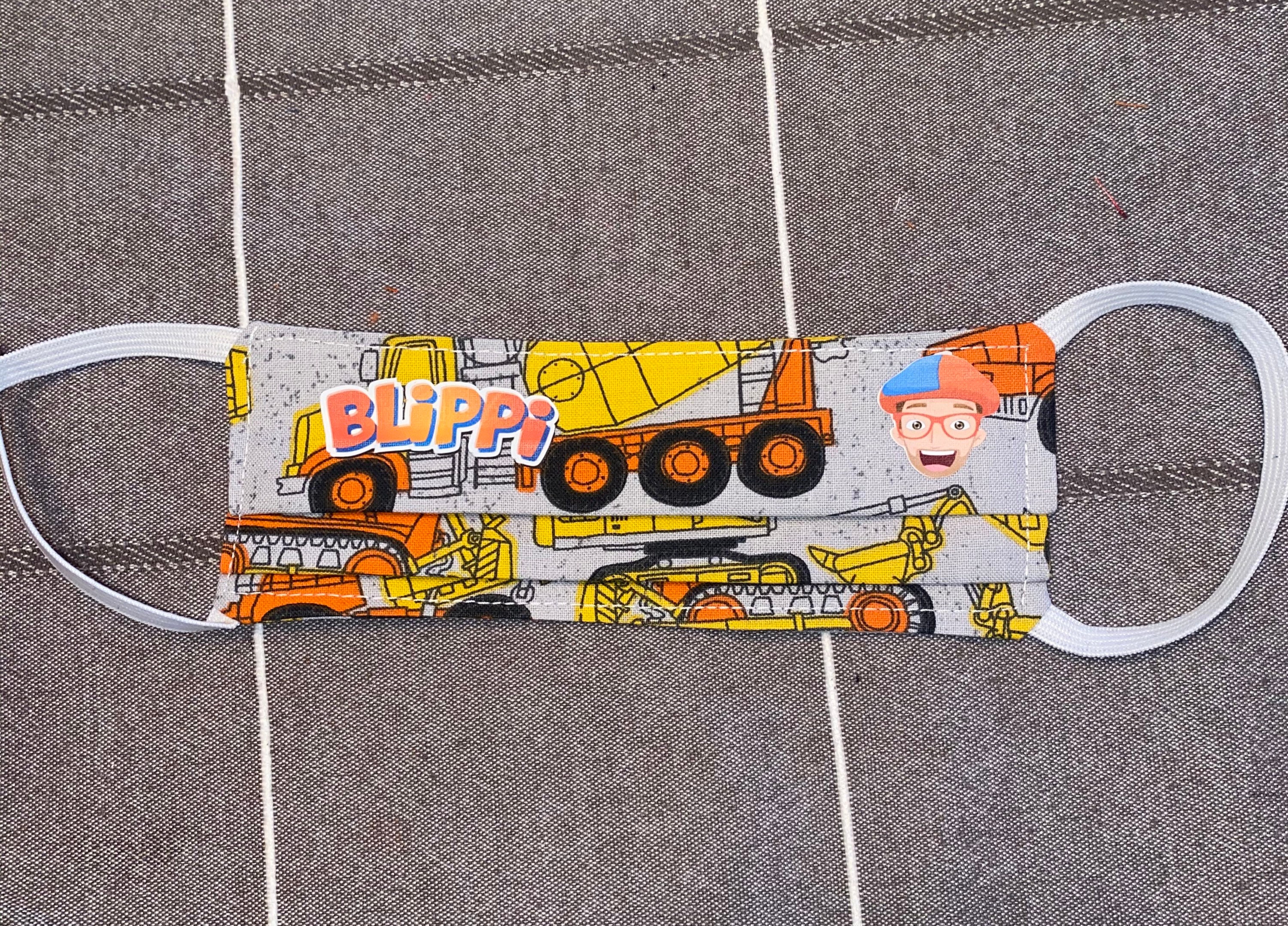 One handmade Blippi Inspired face mask toddler kids or adult size mas…