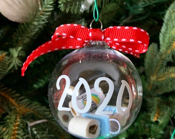 Mespirit Quarantine Family 2020 Christmas Ornament Christmas Tree Ornaments Holiday Decorations Personalized Ornament Christmas Decorations American Family 2020 The Year We Quarantined at Home