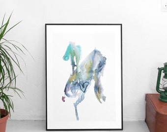 Floating horse - watercolors (original)