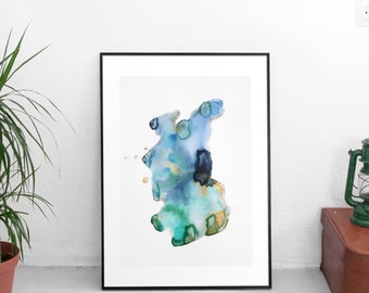 Deep sea at night - watercolors (original)