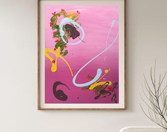 cotton candy | Rolled Poster - abstract modern art