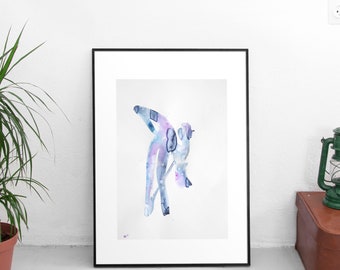 Purple fingers - watercolors (original)