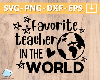 Professeur préféré dans le monde SVG PNG | Professeur Mug SVG | Cadeau pour l’enseignant | Conception de tasses cadeaux d’appréciation de l’enseignant | Professeur incroyable svg png