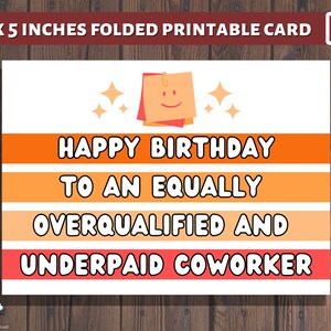 Coworker Birthday Card - Printable PDF - Printable Employee Birthday ...