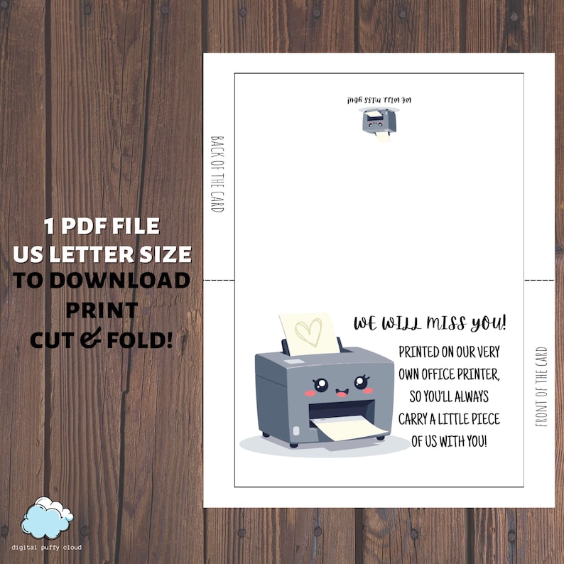 PRINTABLE CARD Coworker Going Away Card PDF | Co-worker Leaving Card ...