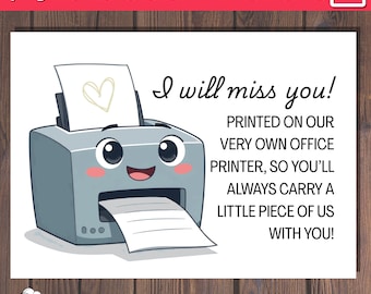 PRINTABLE CARD Coworker going away card I will miss you PDF | Co-worker leaving Card | Last Minute office card | Print at office Pdf card