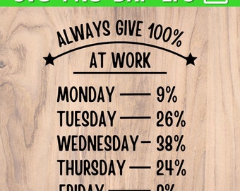 Office Mug SVG | Always Give 100% At Work SVG, | Funny Work Office Humor SVG | Lazy Svg Sarcastic work Svg Cut File for Cricut Silhouette