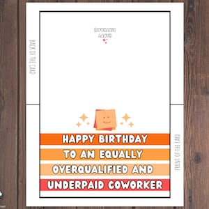 Coworker Birthday Card - Printable PDF - Printable Employee Birthday ...