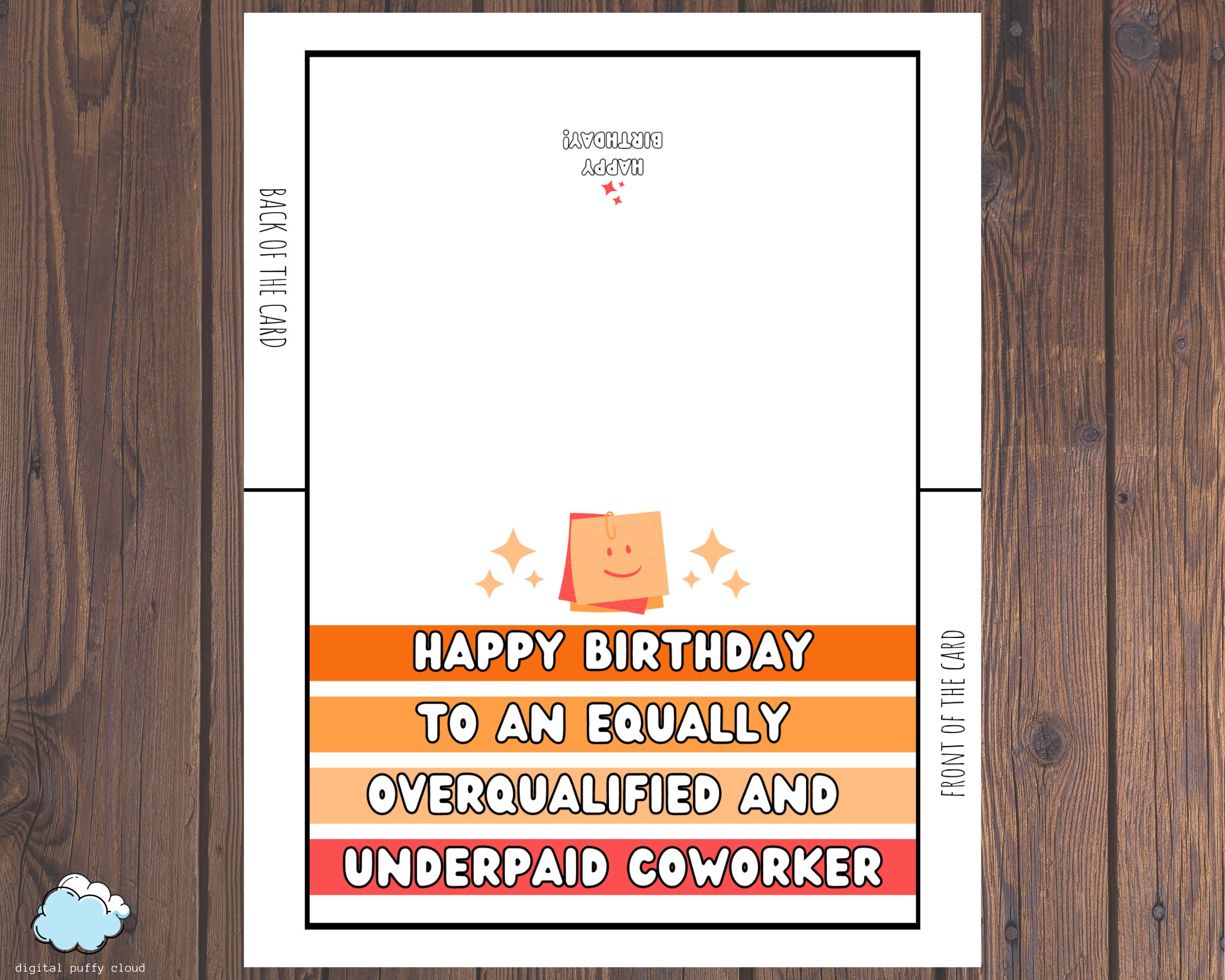 Coworker Birthday Card Printable PDF Printable Employee - Etsy