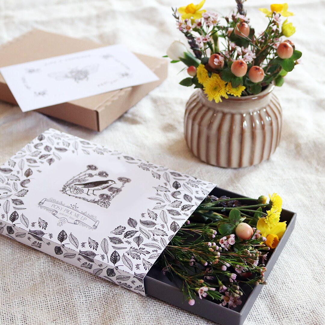 Letterbox Flowers and Chocolate Happy Birthday Gift Box Etsy UK