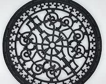 Round cast iron floor grate 17 1/4''