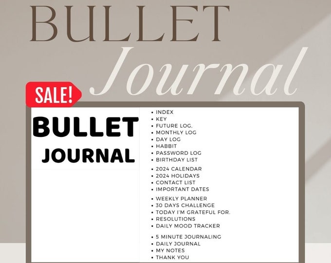 Undated Printable Bullet Journal Bundle, Bullet Journal Printables,  Bullet Journal Pages,Trackers Weekly