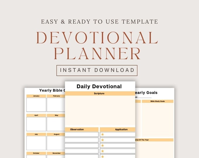 Daily Devotional Journal Printable - Printable Daily Devotions Daily Devotional Planner -  Daily Devotional Journal Template Faith Planner