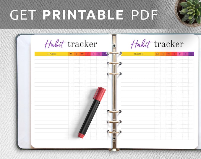 Habit Tracker | Printable Habit tracker | Weekly habit tracker | Downloadable habit tracker