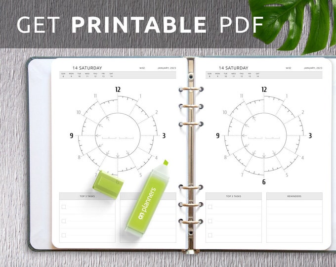 Chronodex Daily Planner Printable, Visual Time Management Day Planner and Agenda