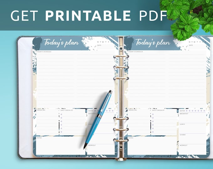 Daily Schedule Template - Daily Checklist - Water Tracker - Workout Tracker - Daily Planner