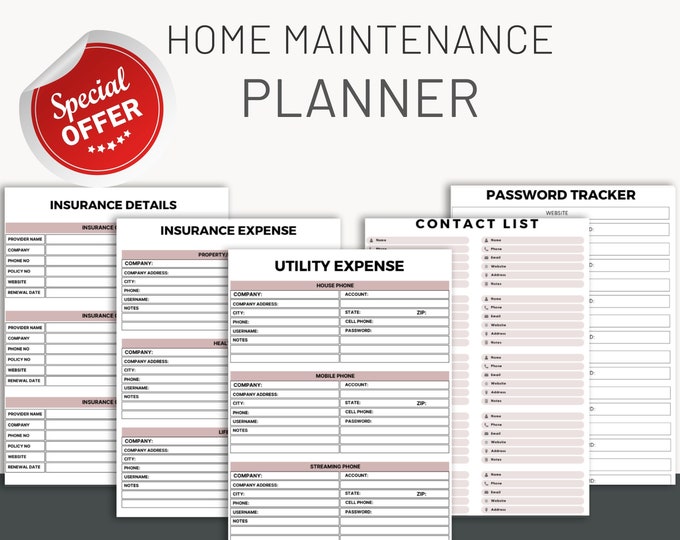 Renovation Planner, Home Improvement, Interior Design Project Planner, Home Organization, Renovation Budget, Remodel Expense