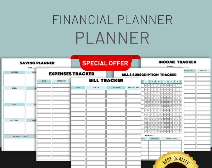 Financial Planner - Income and Expense Tracker - Personal Financial Planner Monthly Expense Tracker Template Finance