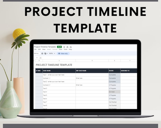Project Management Excel Dashboard, Project Tracker and Timeline Template
