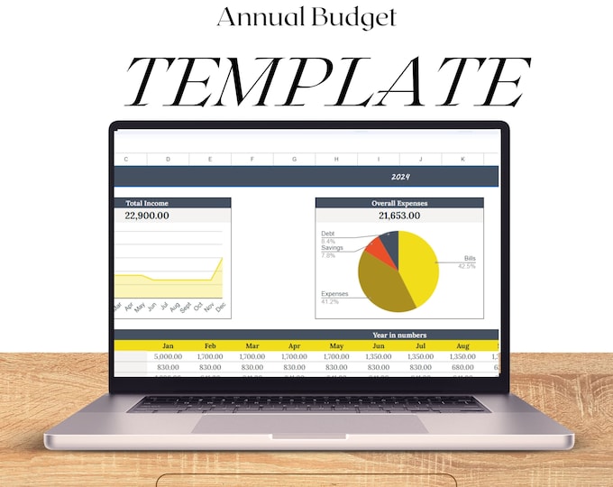 Effortless Annual Budget Spreadsheet - Auto-Populated Dashboard