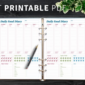 Personalized Food Diary, Custom Meal Tracker, Nutrition Logbook, Dietary Tracking Journal, Healthy Lifestyle Planner