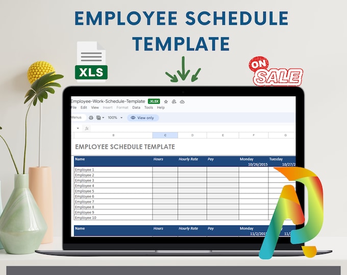 Employee Schedule Template, Weekly Work Planner, Staff Scheduling Tool, Digital Shift Organizer