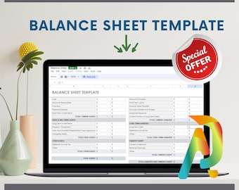 Editable Balance Sheet | Balance Sheet Template | Balance Sheet in Excel | Small Business Balance Sheet | Statement of Financial Position