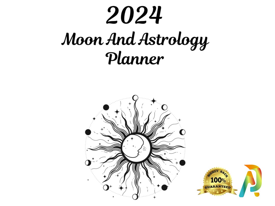 2024 Calendar, Astrology Digital Planner, 2024 Moon Calendar, Witchy