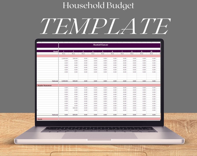 Household Budget Template | Monthly Tracker for Google Sheets