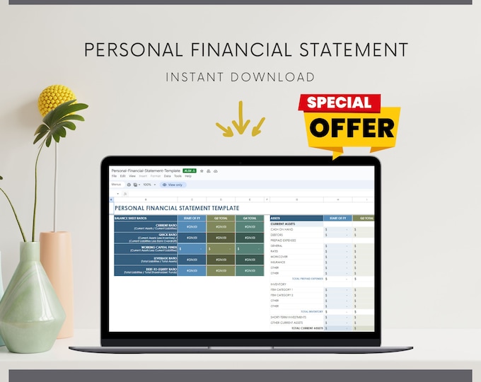 Personal Financial Statement Template Excel, Net Worth and Cash Flow Statement