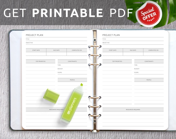 Project Planner | Project Management | Project Tracker | Project Manager | Project Planning | Project Organizer | Digital Work Planner