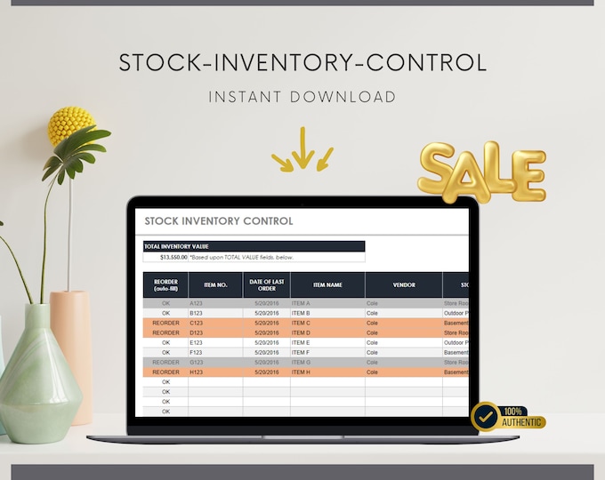 Inventory Management with our Stock Tracking Template - Organize Stock Inventory Items and Vendor Lists Effortlessly