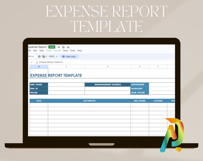 Expense Report Template Excel, Employee Reimbursement Form, Travel Expense Tracker Spreadsheet